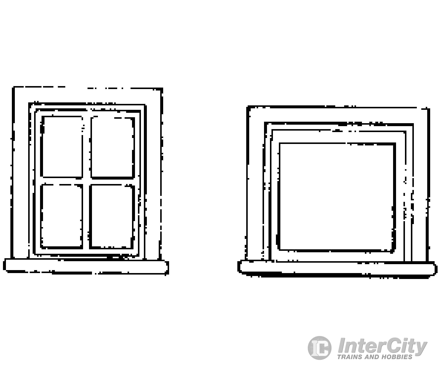 Grandt Line Products 49 Short Caboose Cupola Windows -- Rio Grande Pkg(4) Detaling Parts