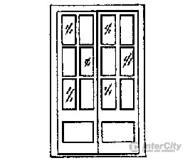 Grandt Line Products 5022 Door -- 6’ 9’ Assay Office Double W/12-Pane Window Detailing Parts