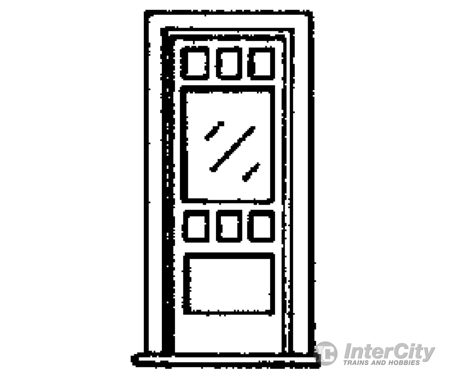 Grandt Line Products 5028 Door -- 30’ Wide W/Window & Separate Frame Pkg(3) Scratch Building