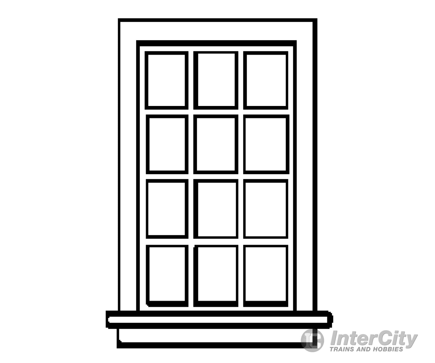 Grandt Line Products 5031 Window -- Double-Hung 12-Pane Scale 36 X 64’ 76.2 163Cm Pkg(8) Scratch