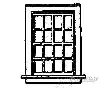 Grandt Line Products 5032 Window -- Double-Hung 16-Pane Scale 36 X 52’ 91.4 132Cm Pkg(8) Scratch