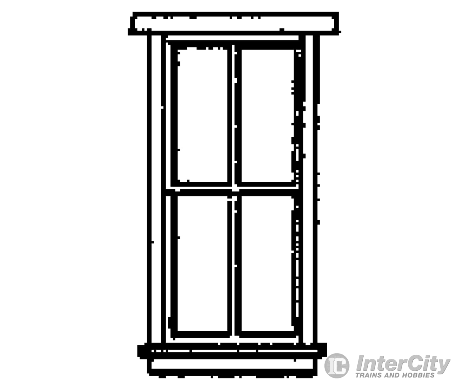 Grandt Line Products 5060 Windows -- Station-Style 4-Pane Scale 30 X 69’ 76.2 175Cm Pkg(8)