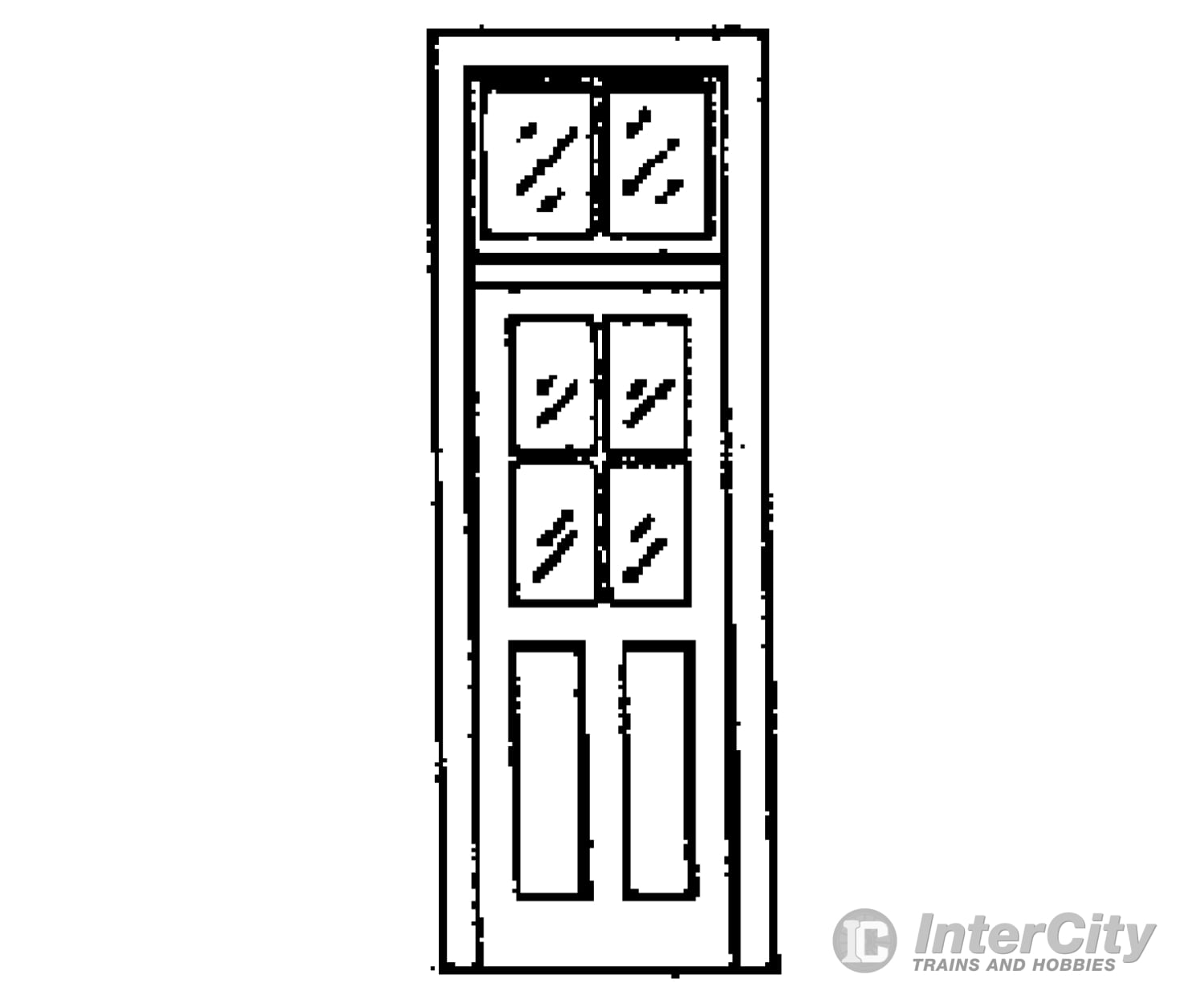 Grandt Line Products 5072 Door -- 4-Pane Window W/Transom Detailing Parts