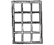 Grandt Line Products 5077 Window -- Single-Sash 12-Pane Scale 72 X 103’ 183 262Cm Pkg(4)