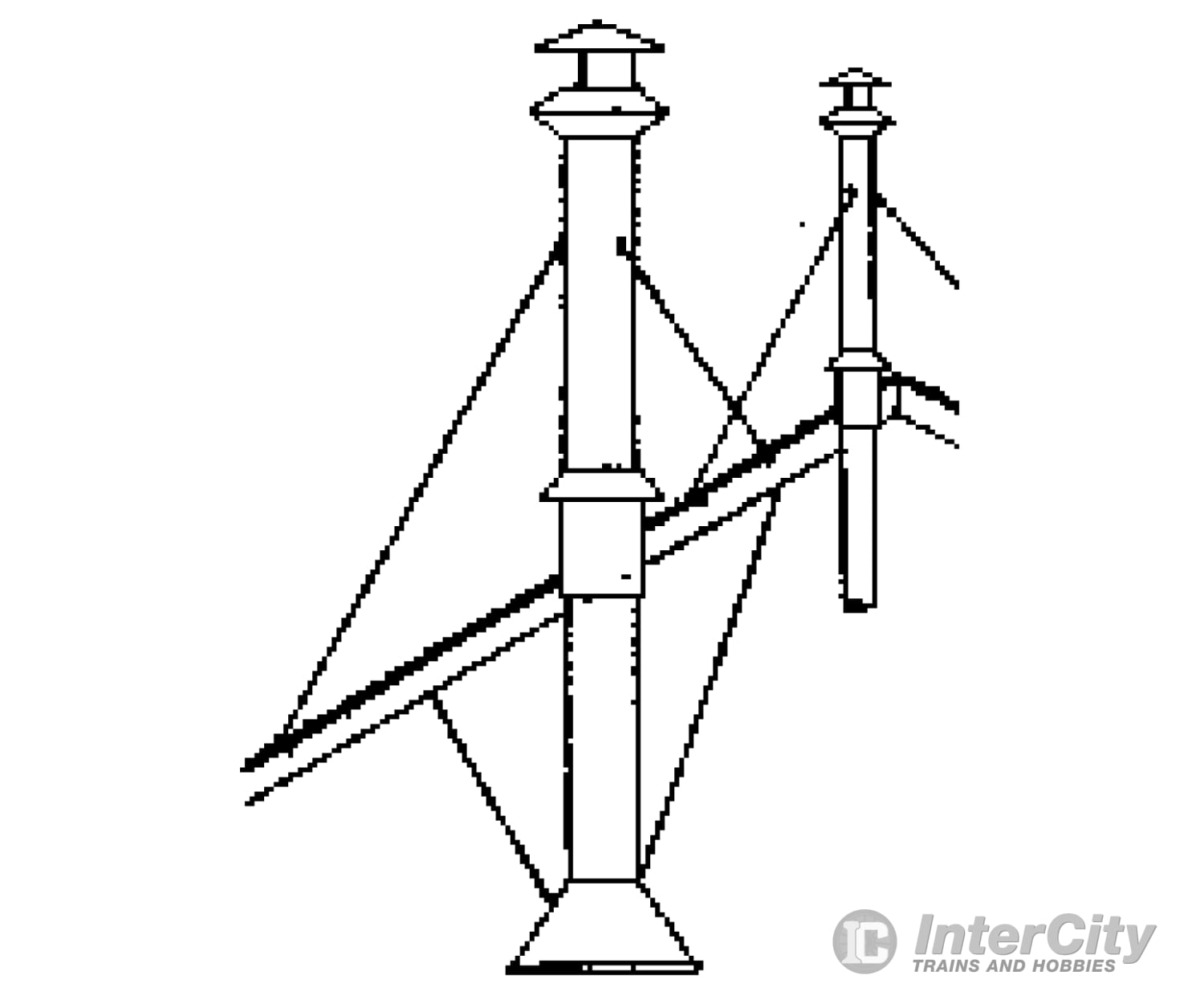 Grandt Line Products 5084 Enginehouse Stack Set -- Includes 18 & 21’ Stacks Detailing Parts