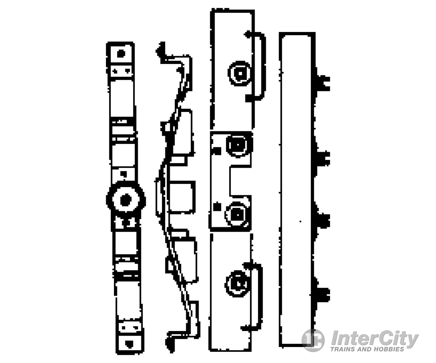 Grandt Line Products 5090 Caboose End Detail Bolsters & Needlebeams -- Rio Grande/Rio Grande