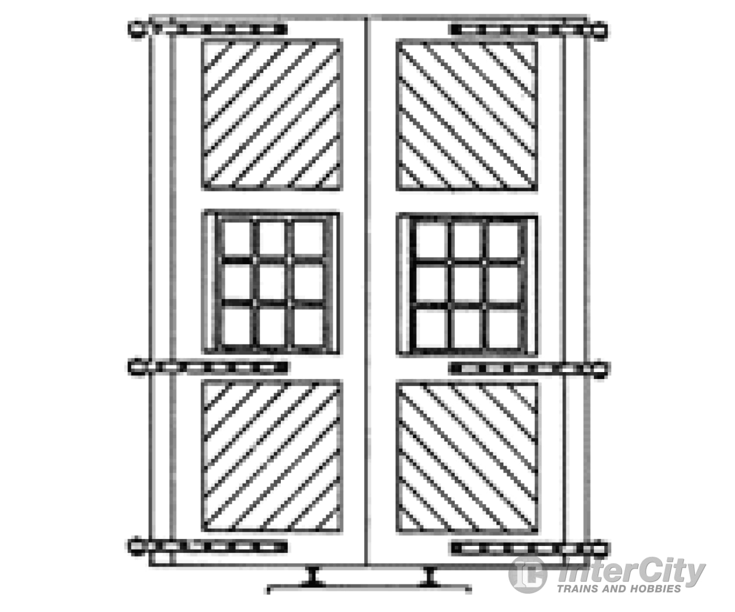 Grandt Line Products 5102 Door -- Engine House Scale 6’6’ X 14’6’ W/Hinges; Pkg(4) Detailing Parts