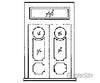 Grandt Line Products 5109 Door -- Two-Lite Double W/Frame & Transom; Pkg(3) Detailing Parts