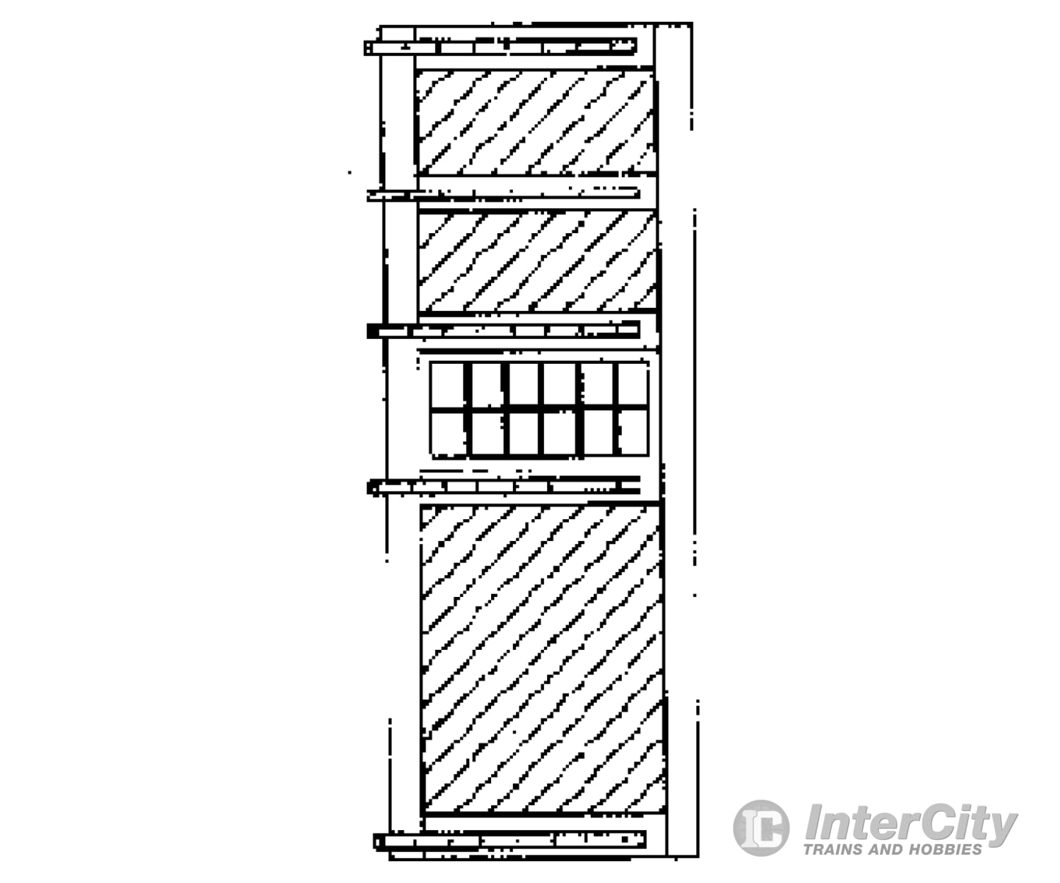 Grandt Line Products 5133 Door -- Roundhouse 14’6’ X 19’ W/Windows & Hinges Scratch Building