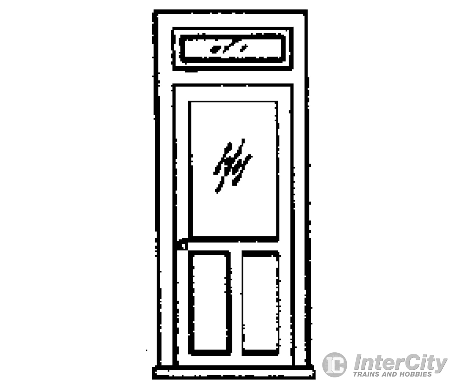 Grandt Line Products 5134 Doors -- 36’ Wide W/Window & Transom Scratch Building Supplies