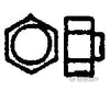 Grandt Line Products 5135 Nut-Bolt-Washer (Plastic) -- 2-1/2’ Hex Nut & Bolt No Washer Pkg(100)