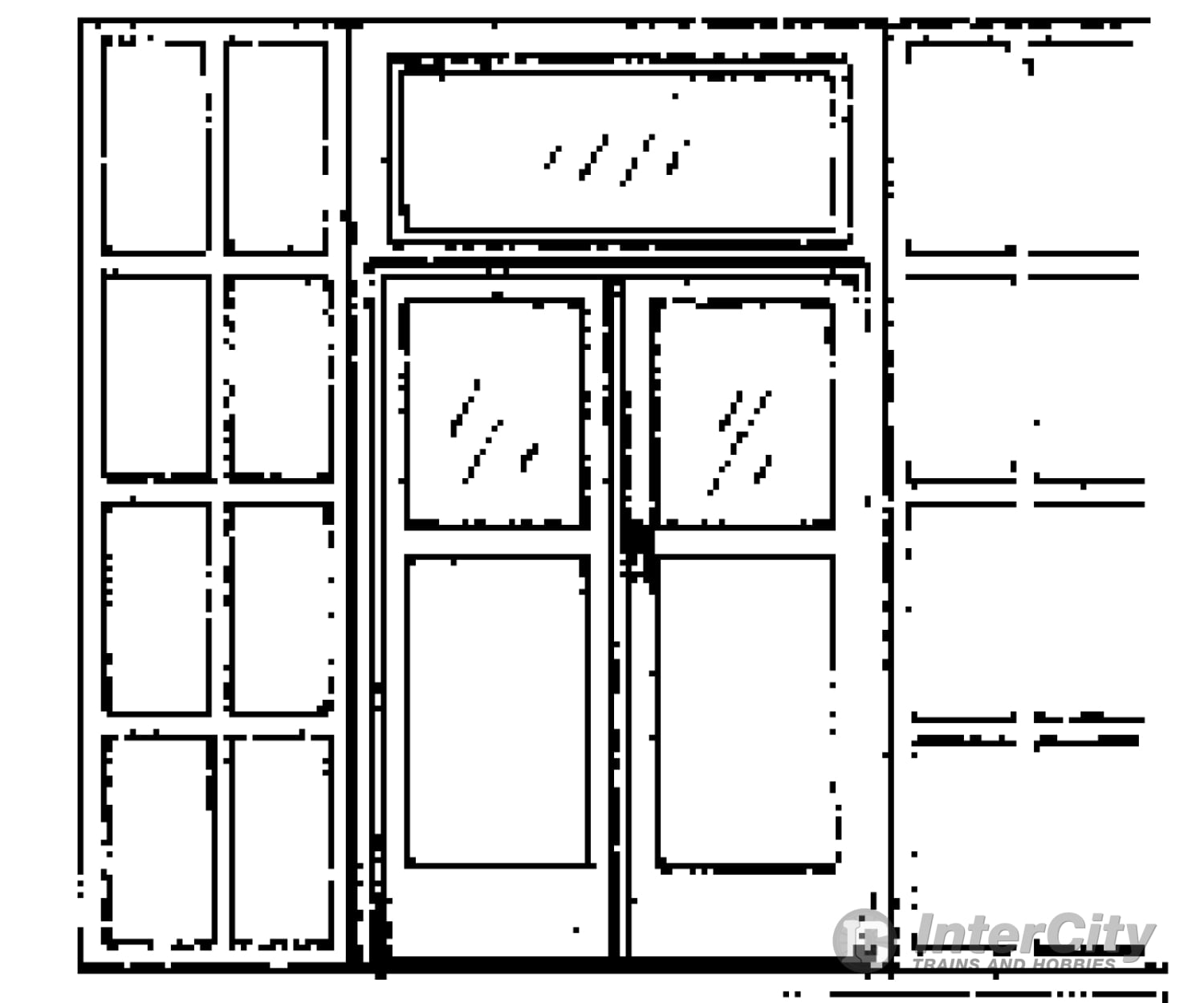 Grandt Line Products 5136 Door -- Double 5’ X 9’7’ W/Iron Shutters Scratch Building Supplies