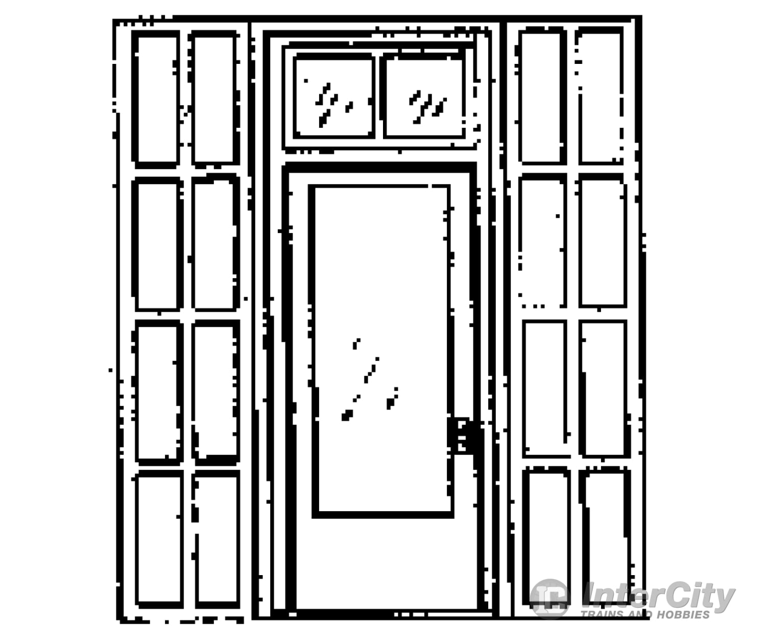 Grandt Line Products 5137 Door -- 4’2 X 9’7’ Single W/Iron Shutters Scratch Building Supplies