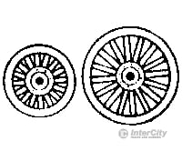 Grandt Line Products 5143 Circus Wagon Wheels -- Baggage/Plain: 36’ Front & 48’ Rear - Two