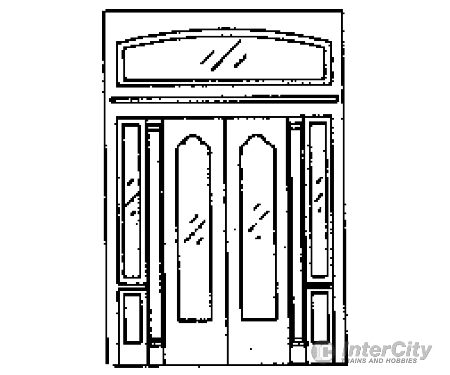 Grandt Line Products 5149 Double Door W/Sidelight & Transom -- 89-1/2 X 130’ Scratch Building
