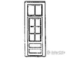 Grandt Line Products 5163 33’ Door -- With Six-Pane Window & Transom Scratch Building Supplies
