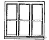 Grandt Line Products 5204 Windows -- Six-Pane Double-Hung Triple 100 X 92’ Scratch Building Supplies