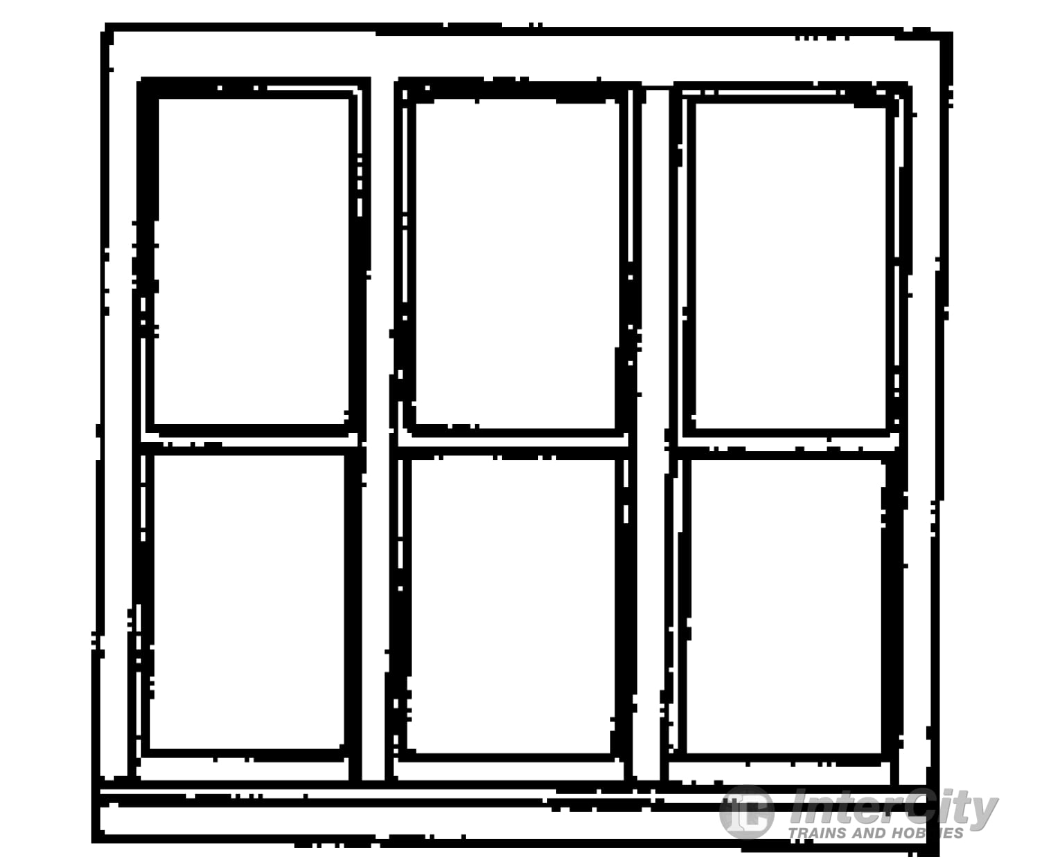 Grandt Line Products 5204 Windows -- Six-Pane Double-Hung Triple 100 X 92’ Scratch Building Supplies