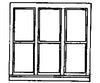 Grandt Line Products 5204 Windows -- Six-Pane Double-Hung Triple 100 X 92’ Scratch Building Supplies