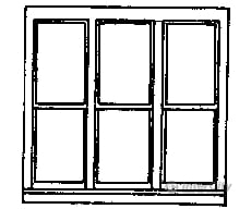 Grandt Line Products 5204 Windows -- Six-Pane Double-Hung Triple 100 X 92’ Scratch Building Supplies