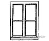 Grandt Line Products 5205 Windows -- Four-Pane Double Hung Scale 65 X 92’ 165 234Cm Pkg(3)