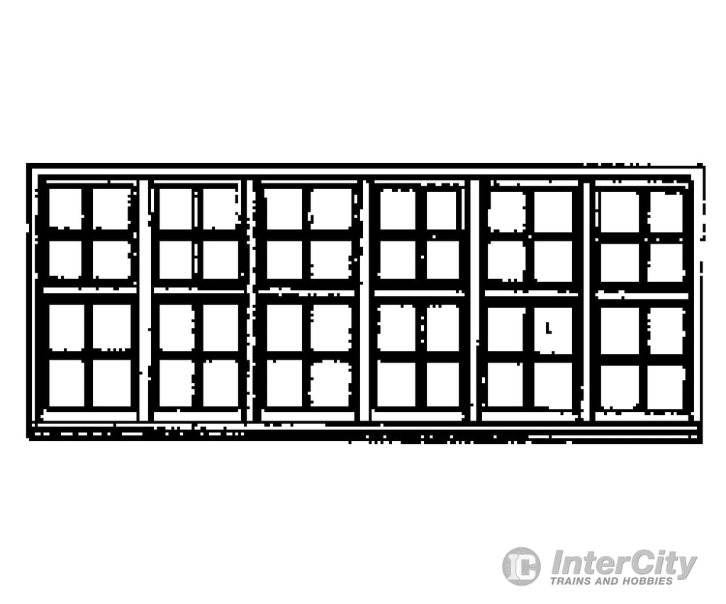 Grandt Line Products 5210 Windows -- 48-Pane Double Hung 186 X 70’ Scratch Building Supplies