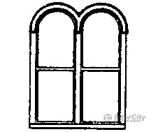 Grandt Line Products 5212 Windows -- Double Round-Top Pkg(4) Scratch Building Supplies