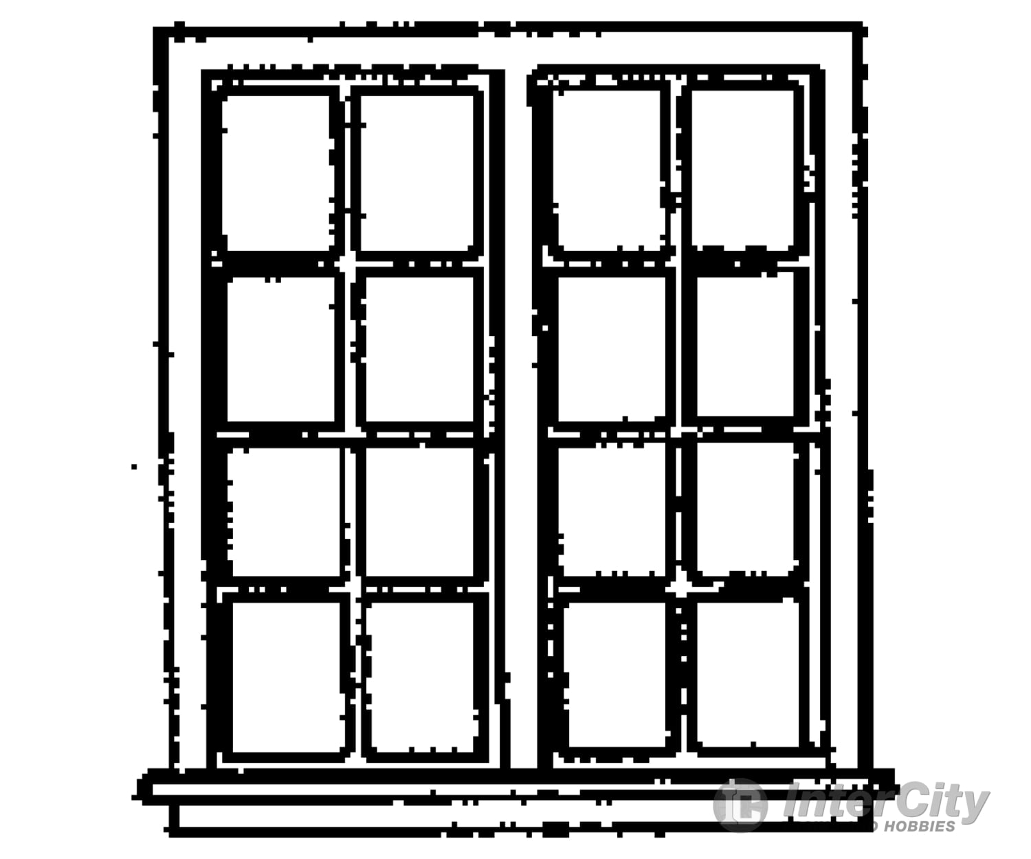 Grandt Line Products 5222 Windows -- Double 16-Pane Scale 59 X 64’ 150 163Cm Pkg(4) Scratch