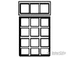 Grandt Line Products 5245 Windows Pkg(4) -- Window/Transom Set Scratch Building Supplies