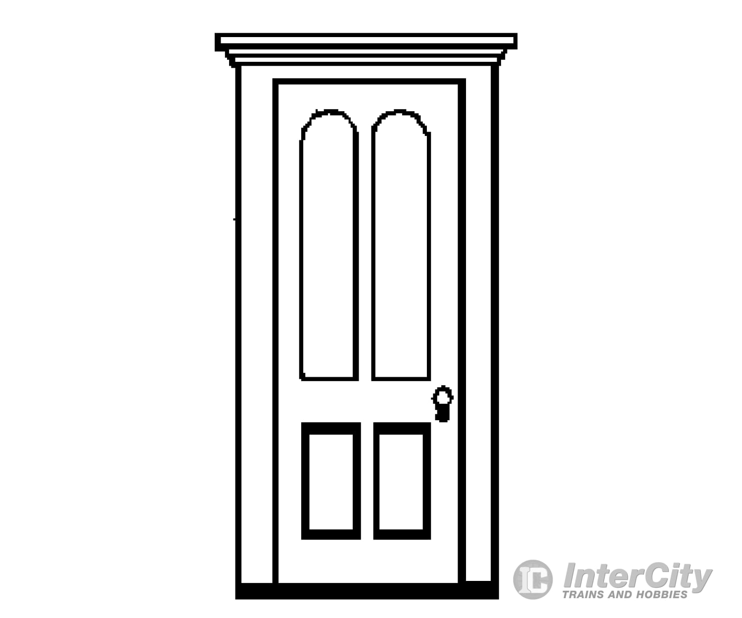 Grandt Line Products 5263 Residence Door Set -- With Arched Window Scratch Building Supplies