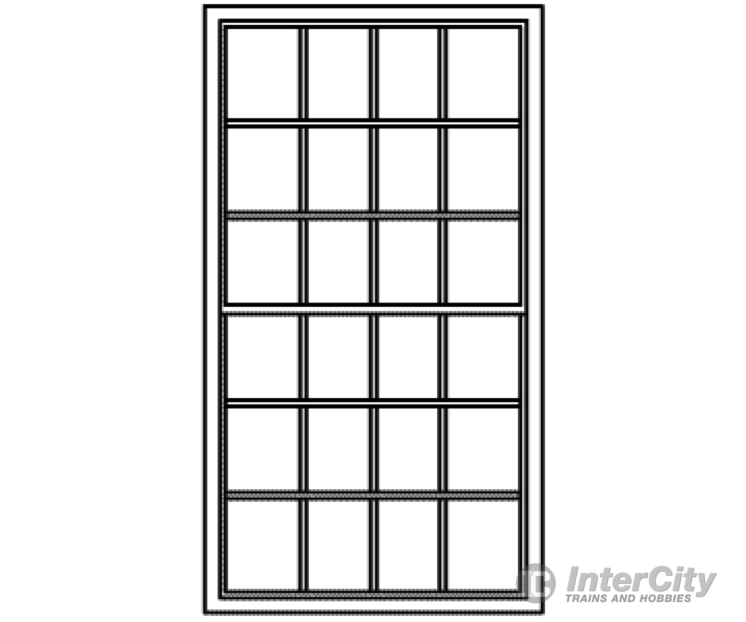 Grandt Line Products 5278 Masonry Windows Pkg(8) -- 12 Over 12; Scale 48 X 86’ Scratch Building