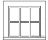 Grandt Line Products 5280 Windows -- Single Sash 6-Light 30 X 28’ Pkg(6) Scratch Building Supplies