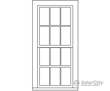 Grandt Line Products 5283 Double-Hung Windows -- 6-Over-6 38 X 86’ Pkg(4) Scratch Building Supplies