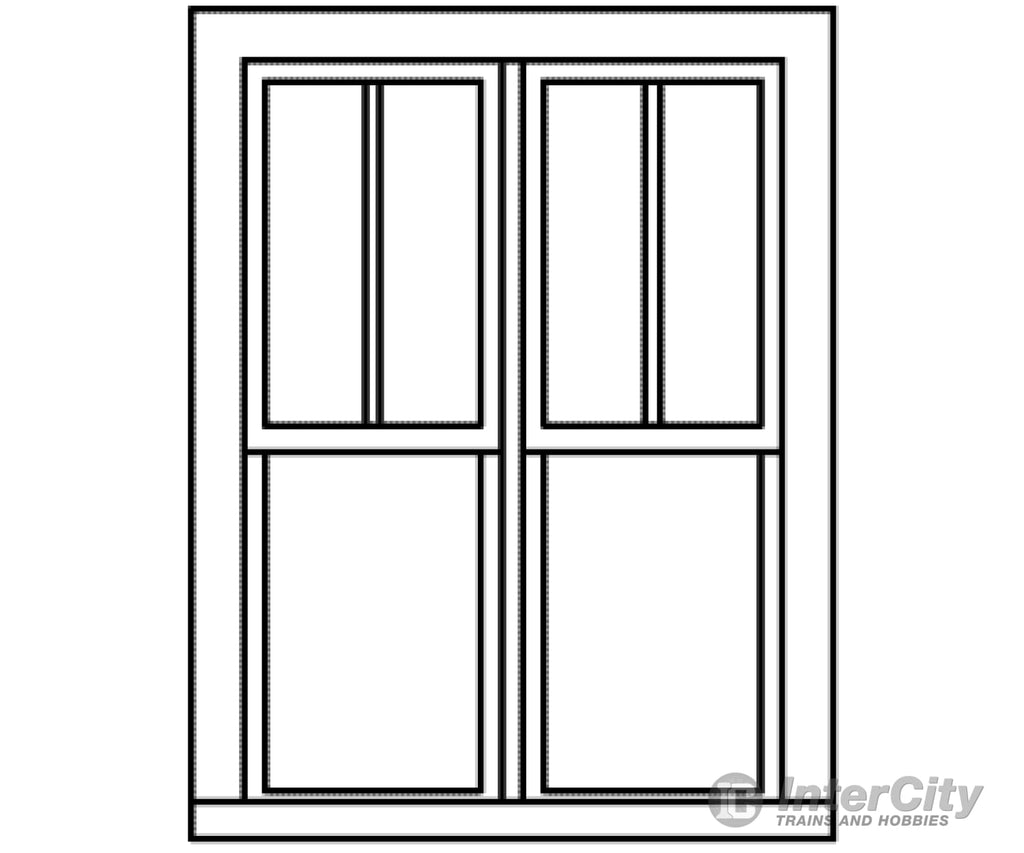 Grandt Line Products 5286 Double-Hung Windows -- 2-Over-1 Scale 42 X 62’ 107 157Cm Pkg(6) Scratch