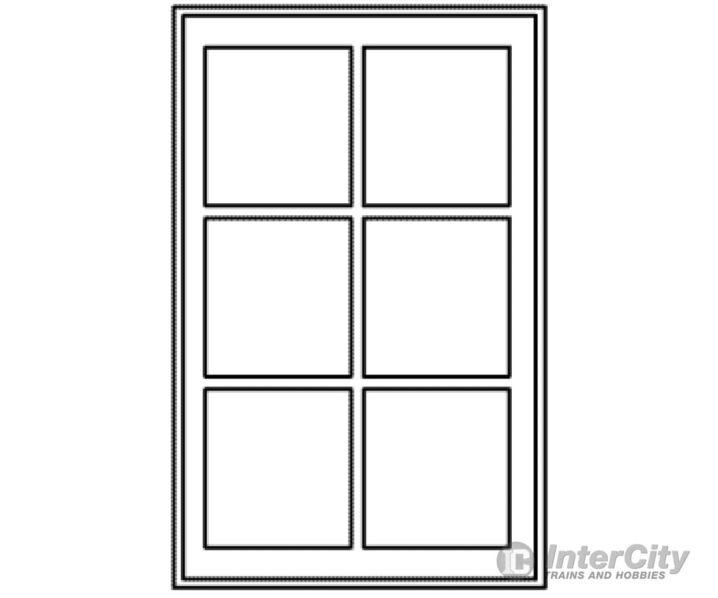 Grandt Line Products 5289 6-Light Masonry Windows -- Scale 42 X 72’ Pkg(6) Scratch Building Supplies