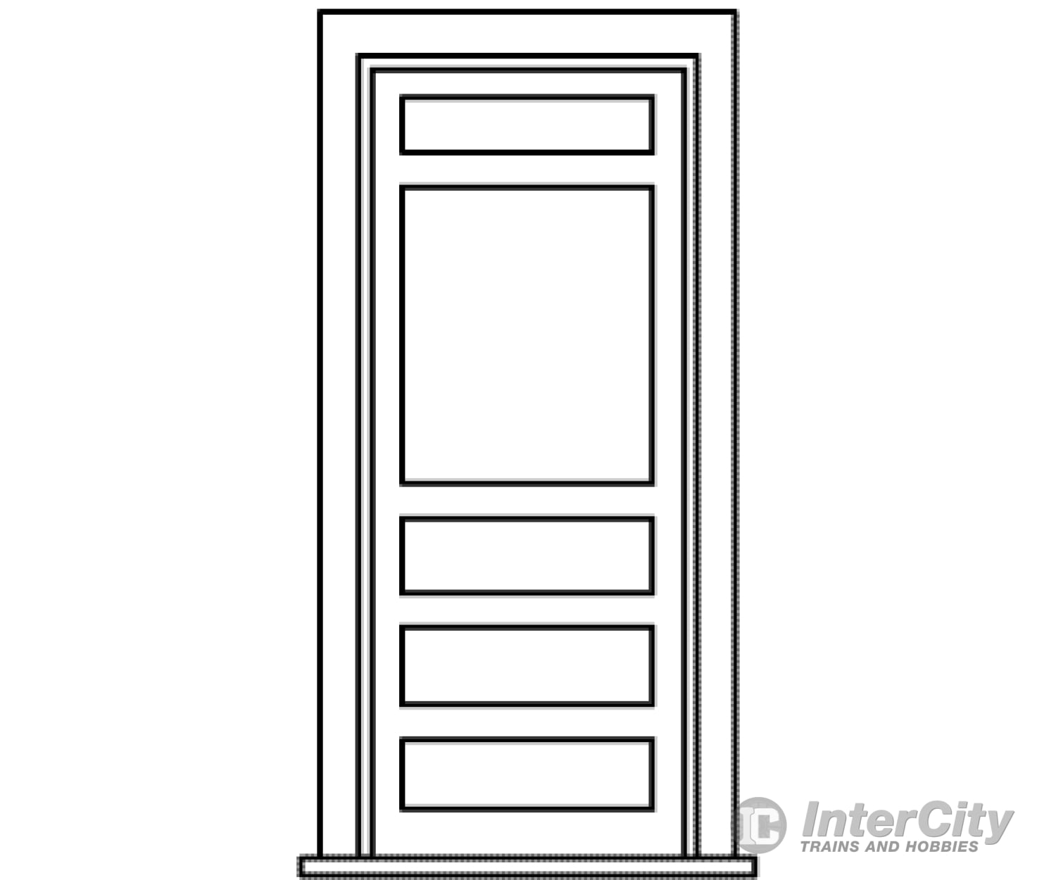 Grandt Line Products 5292 Door W/Frame Window 34’X 6’-10’ Pkg(2) Scratch Building Supplies