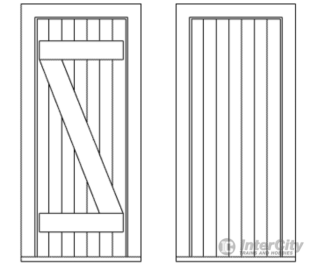 Grandt Line Products 5293 Z-Braced Plank Door & Frame Pkg(2) -- Scale 30 X 66’ 76.2 168Cm Scratch