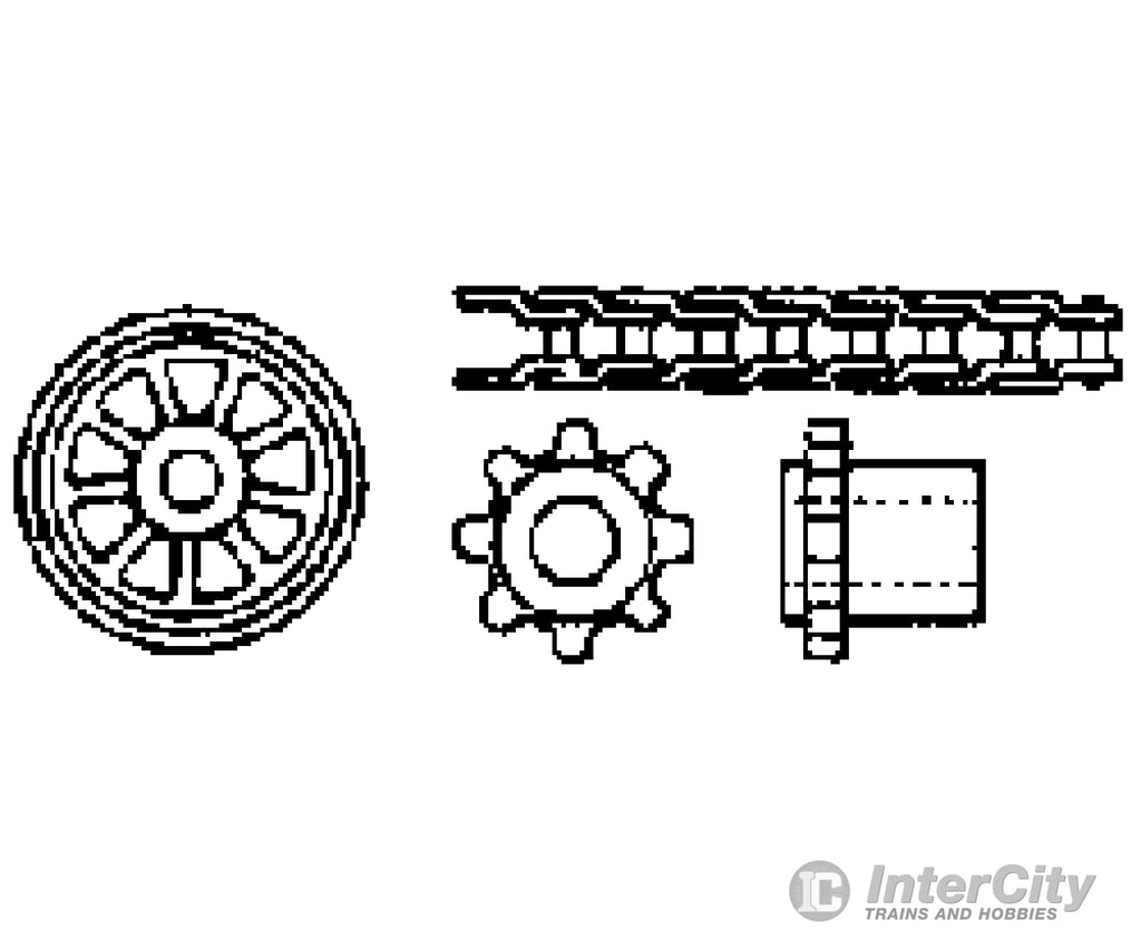 Grandt Line Products 7006 Delrin Chain & Eight-Tooth Sprocket Set Detailing Parts