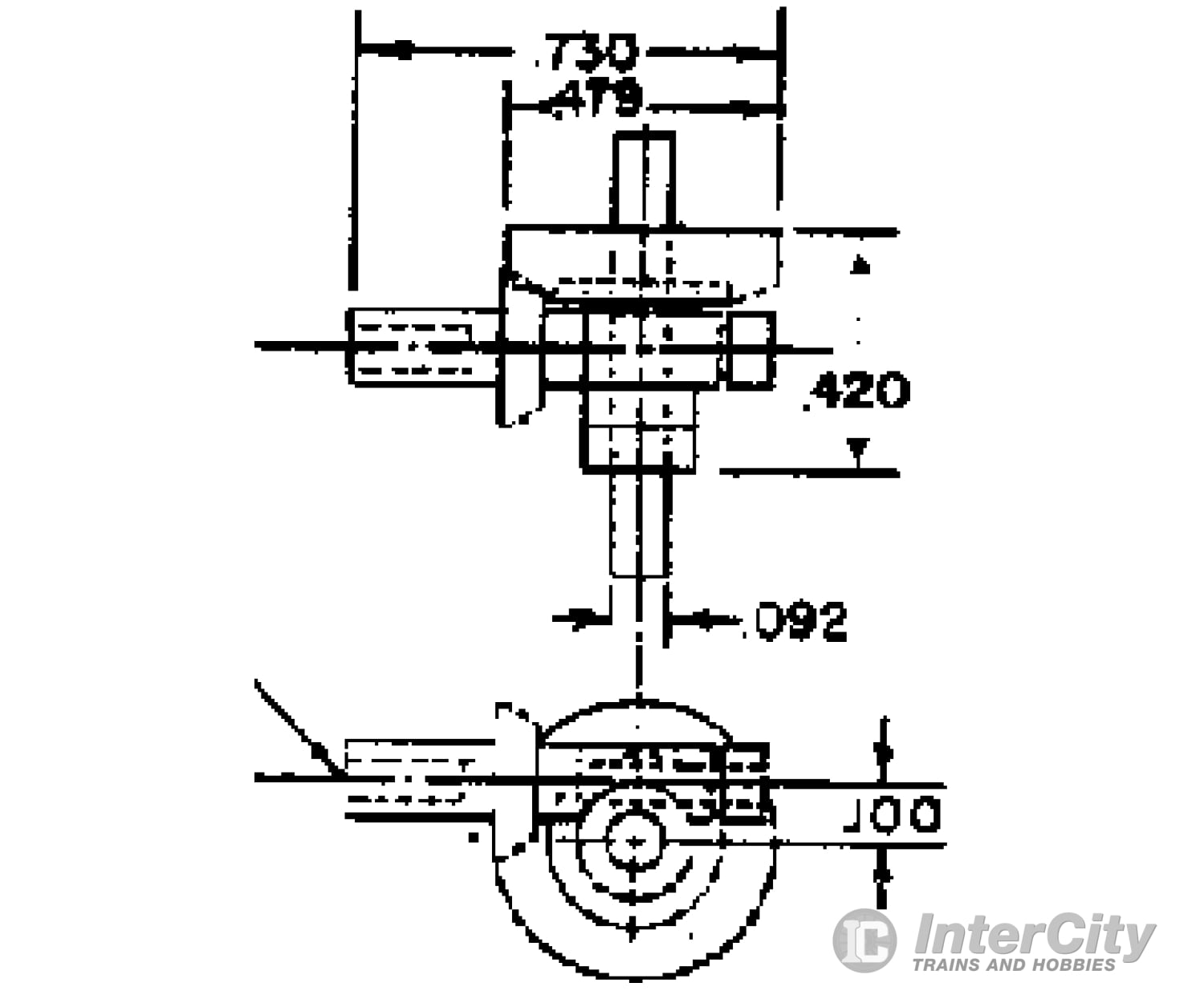 Grandt Line Products 7030 2:1 Ratio Gears & Cross Box --.078’ Coupling Less Wheels Detailing Parts