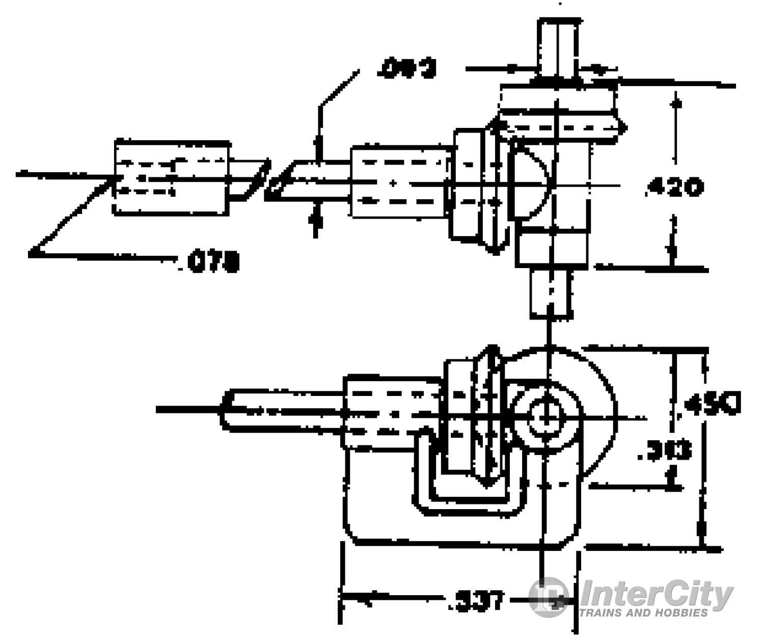 Grandt Line Products 7037 1:1 Gears -- In-Line Mtg. Bracket.089’ Coupling Detailing Parts