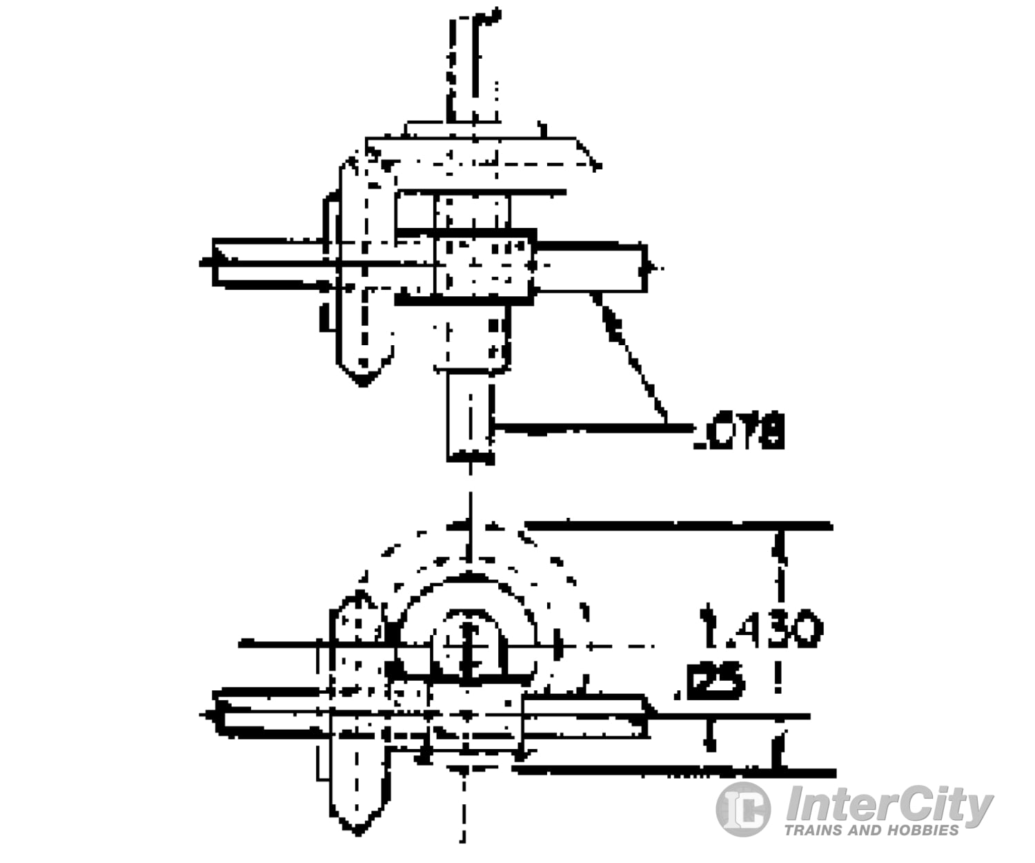 Grandt Line Products 7040 1:1 Skew Bevel Gears -- 1/8’ Offset.078’ Bore Detailing Parts