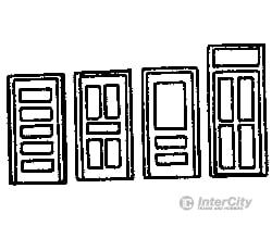 Grandt Line Products 8006 Doors -- Assorted - 36’ 91.4Cm Wide Pkg(6) Scratch Building Supplies