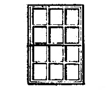 Grandt Line Products 5009 Window -- 12-Pane Double-Hung Scale 36 X 56’ 91.4 142Cm Pkg(8)