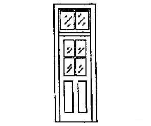 Grandt Line Products 5072 Door -- 4-Pane Window W/Transom Detailing Parts