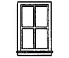 Grandt Line Products 5117 Window -- Double-Hung 4-Pane Scale 36 X 64’ 91.4 163Cm Pkg(8) Scratch