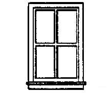 Grandt Line Products 5117 Window -- Double-Hung 4-Pane Scale 36 X 64’ 91.4 163Cm Pkg(8) Scratch