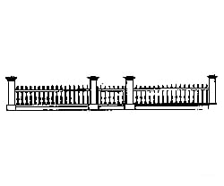 Grandt Line Products 5119 Fence -- Victorian Picket With Gates & Post Scratch Building Supplies
