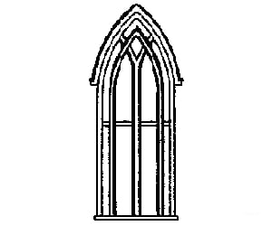 Grandt Line Products 5126 Windows -- For Gothic Church Scale 5 X 15’ 12.7 38.1Cm Pkg(4) Scratch