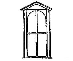 Grandt Line Products 5150 Windows -- Peak Cap - Scale 41 X 90’ 104 229Cm Pkg(8) Scratch Building