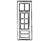 Grandt Line Products 5163 33’ Door -- With Six-Pane Window & Transom Scratch Building Supplies